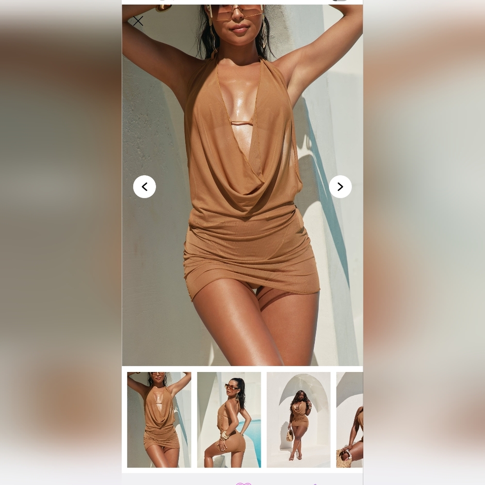 Fashion Nova Tan Swim Coverup